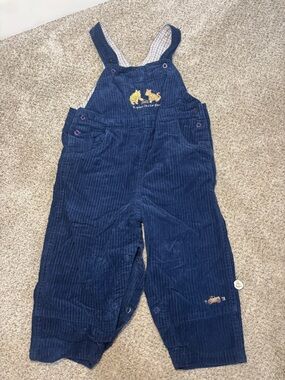 Vintage Winnie the Pooh 12-18 Embroidered Bib Corduroy‎ Overalls Classic Y2K